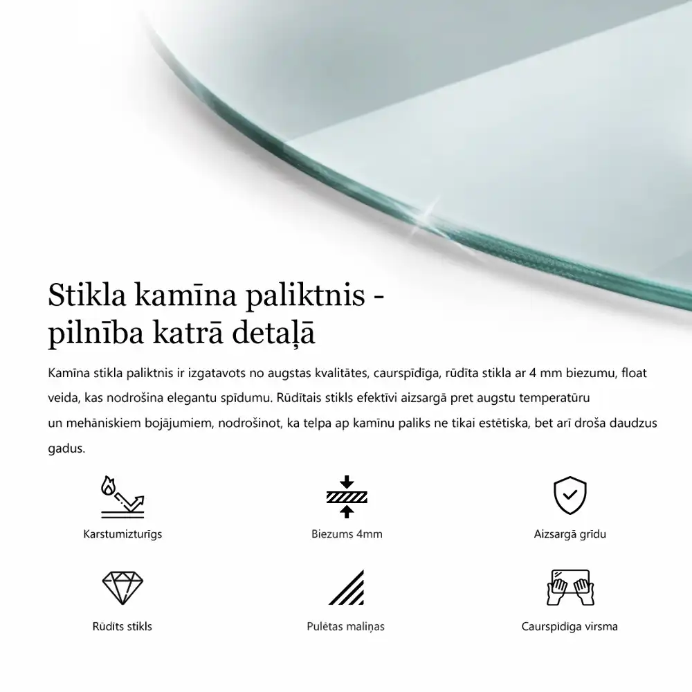 Szkło hartowane pod kominek okrągłe transparentne