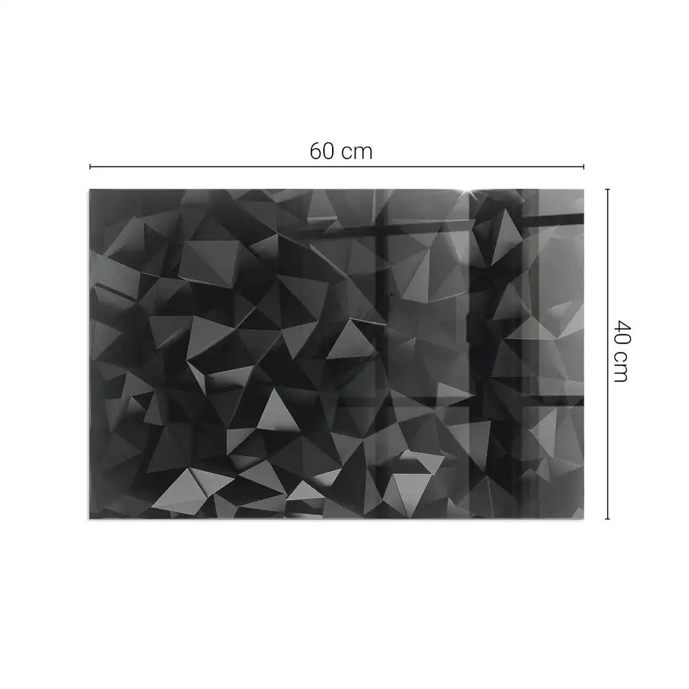 Szkło pod kominek prostokątne trójwymiarowa geometria