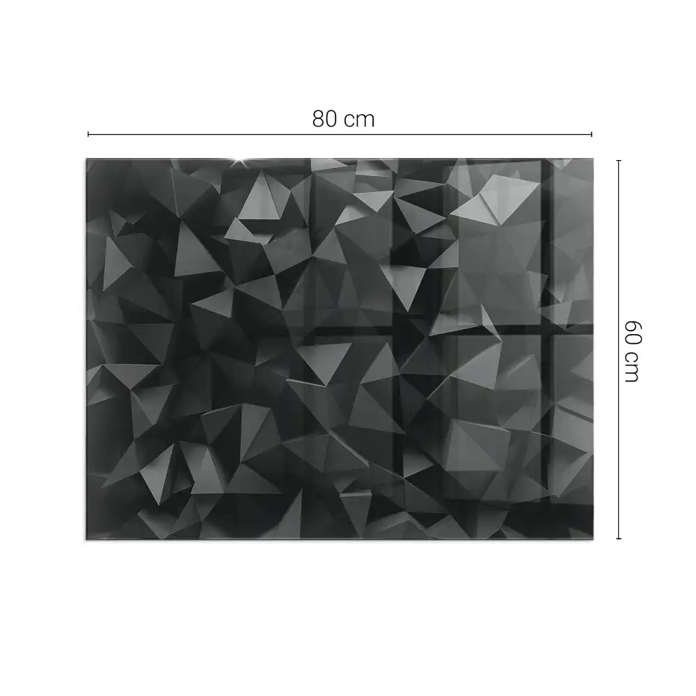 Szkło pod kominek prostokątne trójwymiarowa geometria