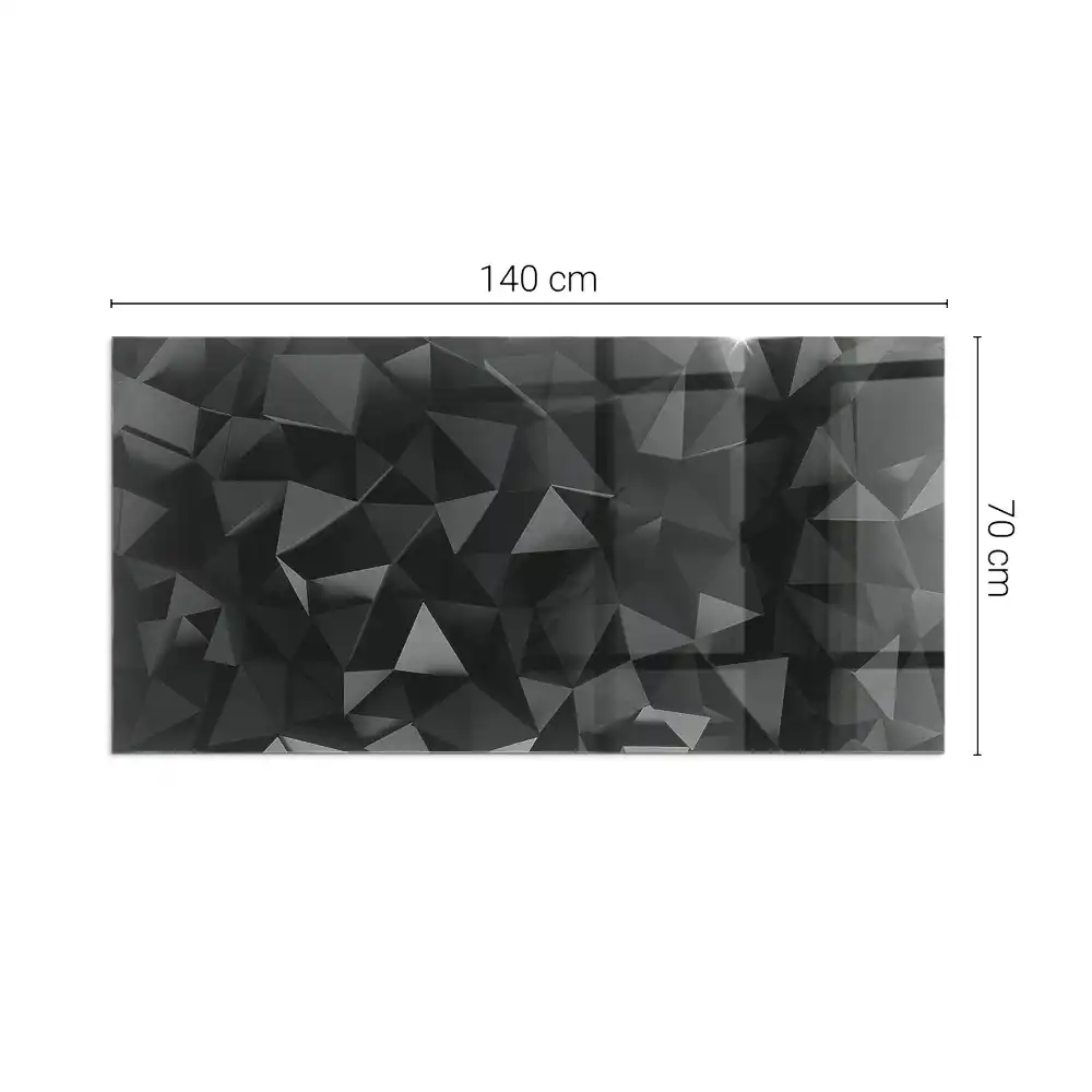 Szkło pod kominek prostokątne trójwymiarowa geometria