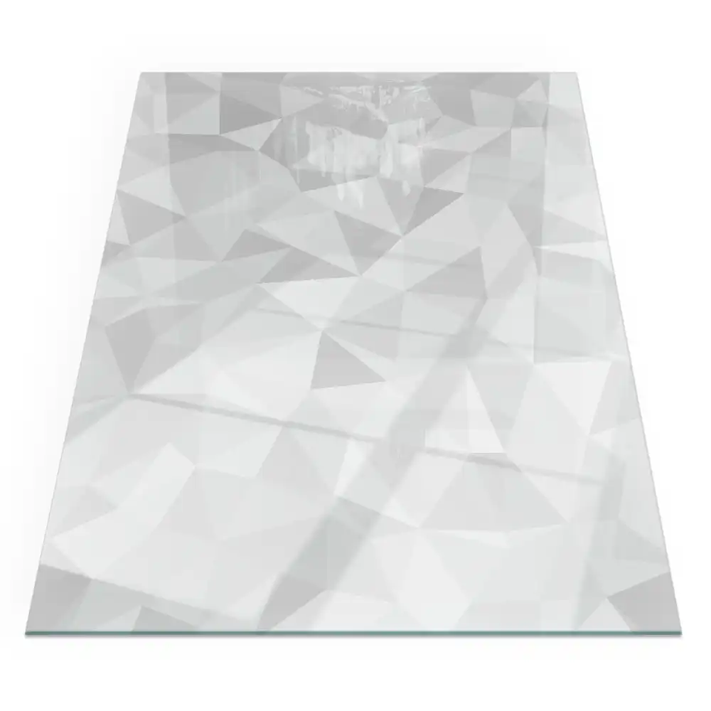 Szkło pod kominek prostokątne abstrakcyjny wzór geometryczny