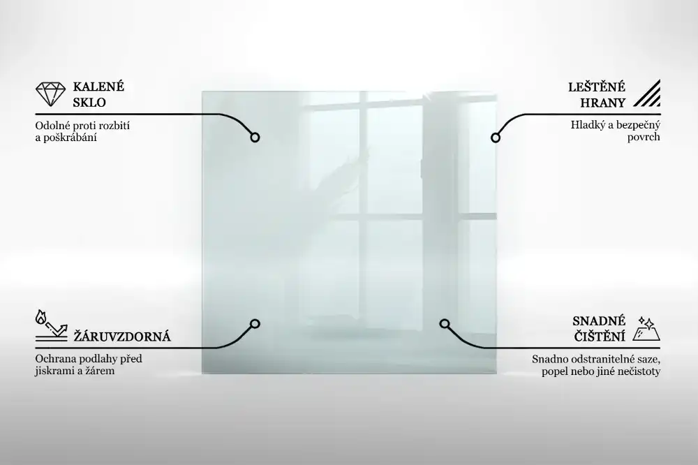 Prostokątne szkło pod kominek szkło transparentne