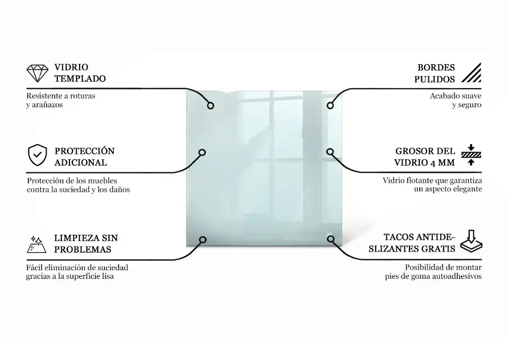 Blat na stół kwadratowy transparentny