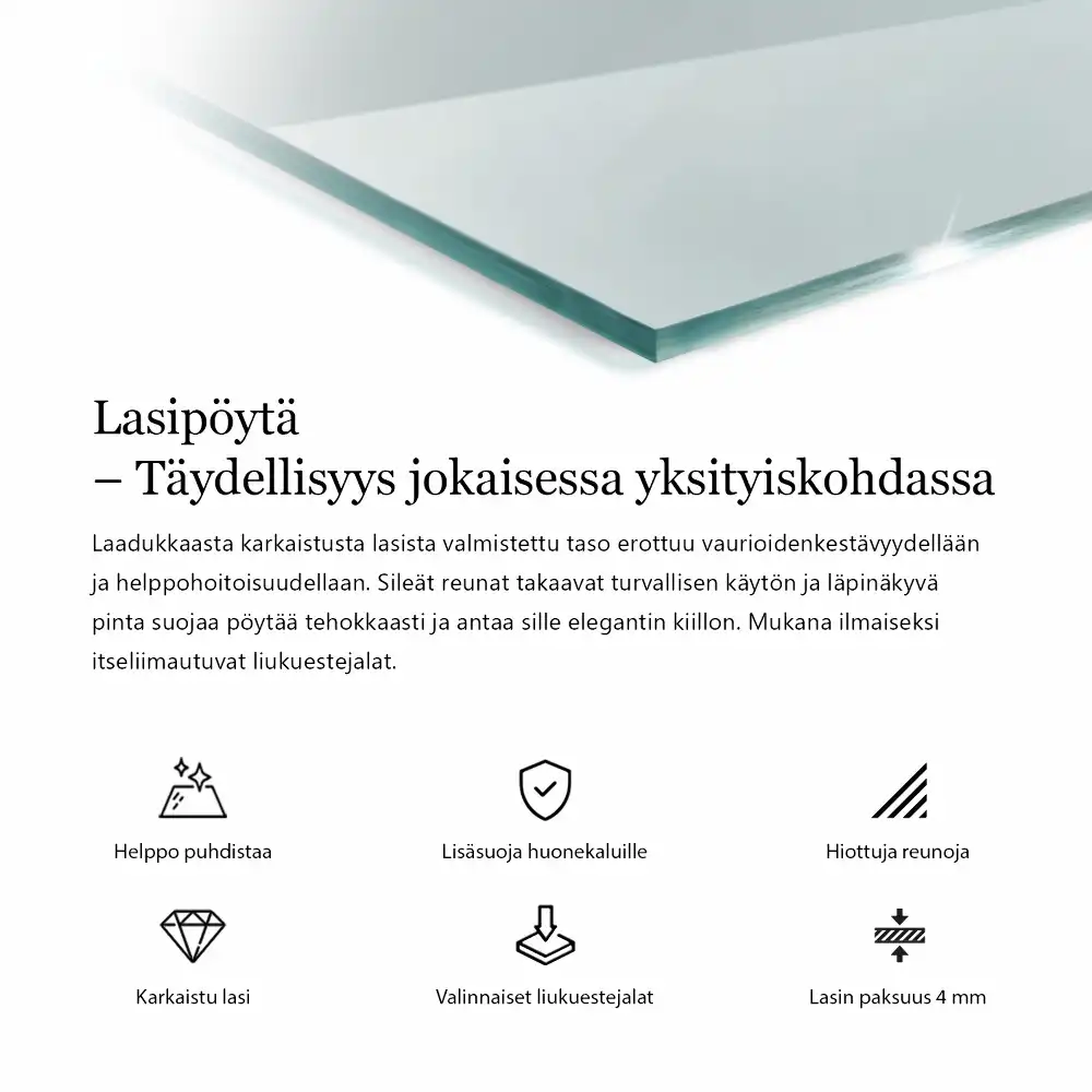 Blat na stół kwadratowy transparentny
