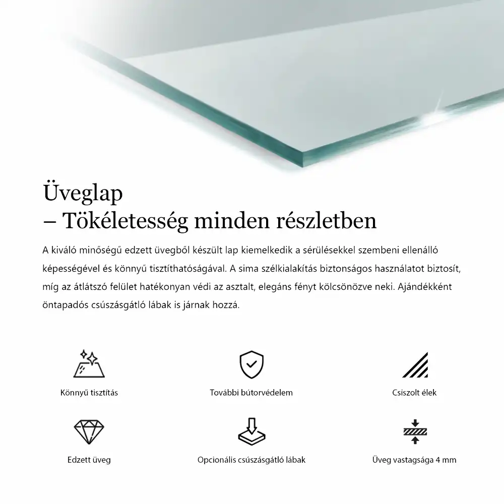 Blat na stół kwadratowy transparentny