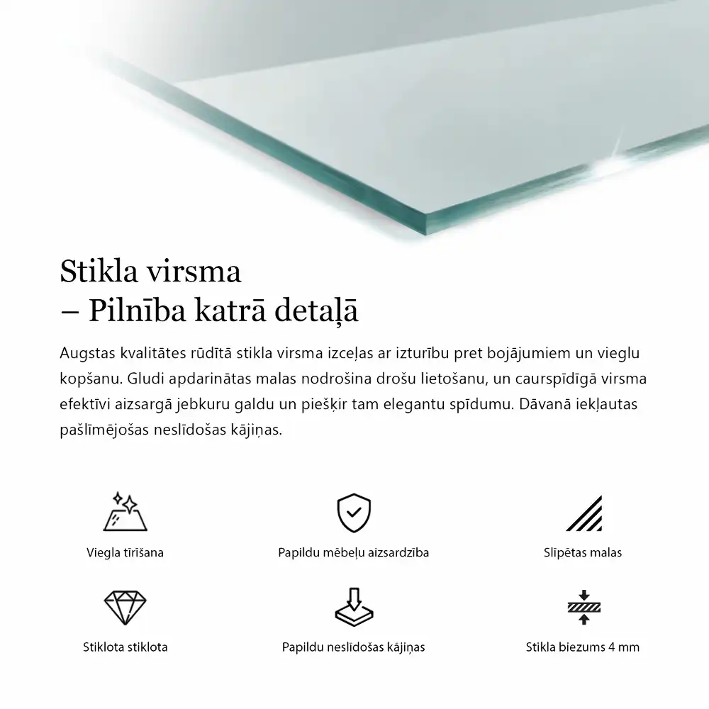 Blat na stół kwadratowy transparentny