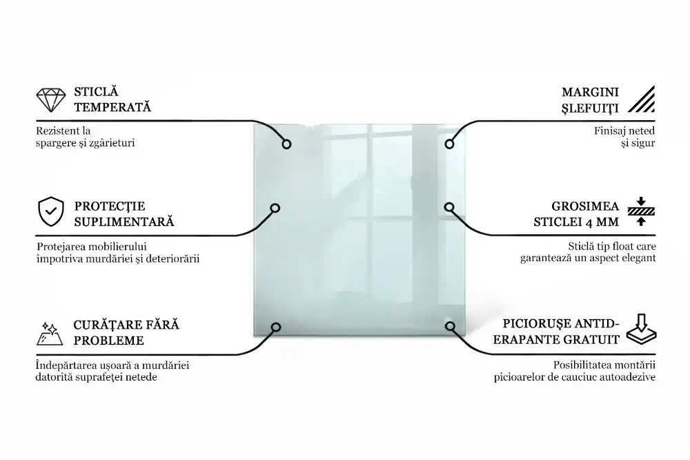 Blat na stół kwadratowy transparentny