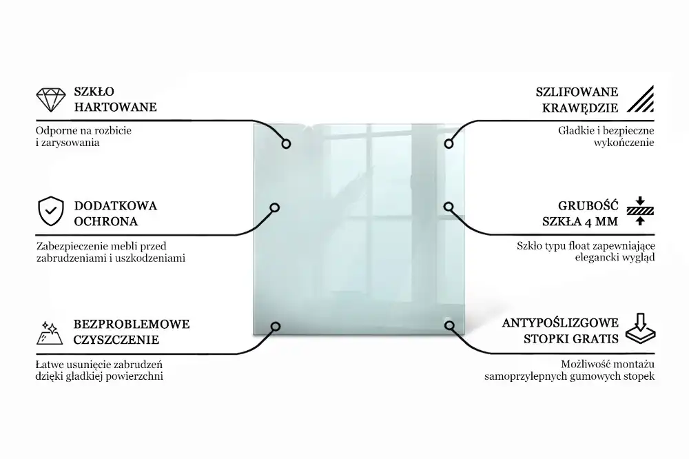 Blat na stół kwadratowy transparentny