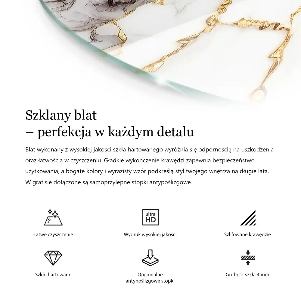 Okrągły blat z betonu z wyraźnymi pęknięciami