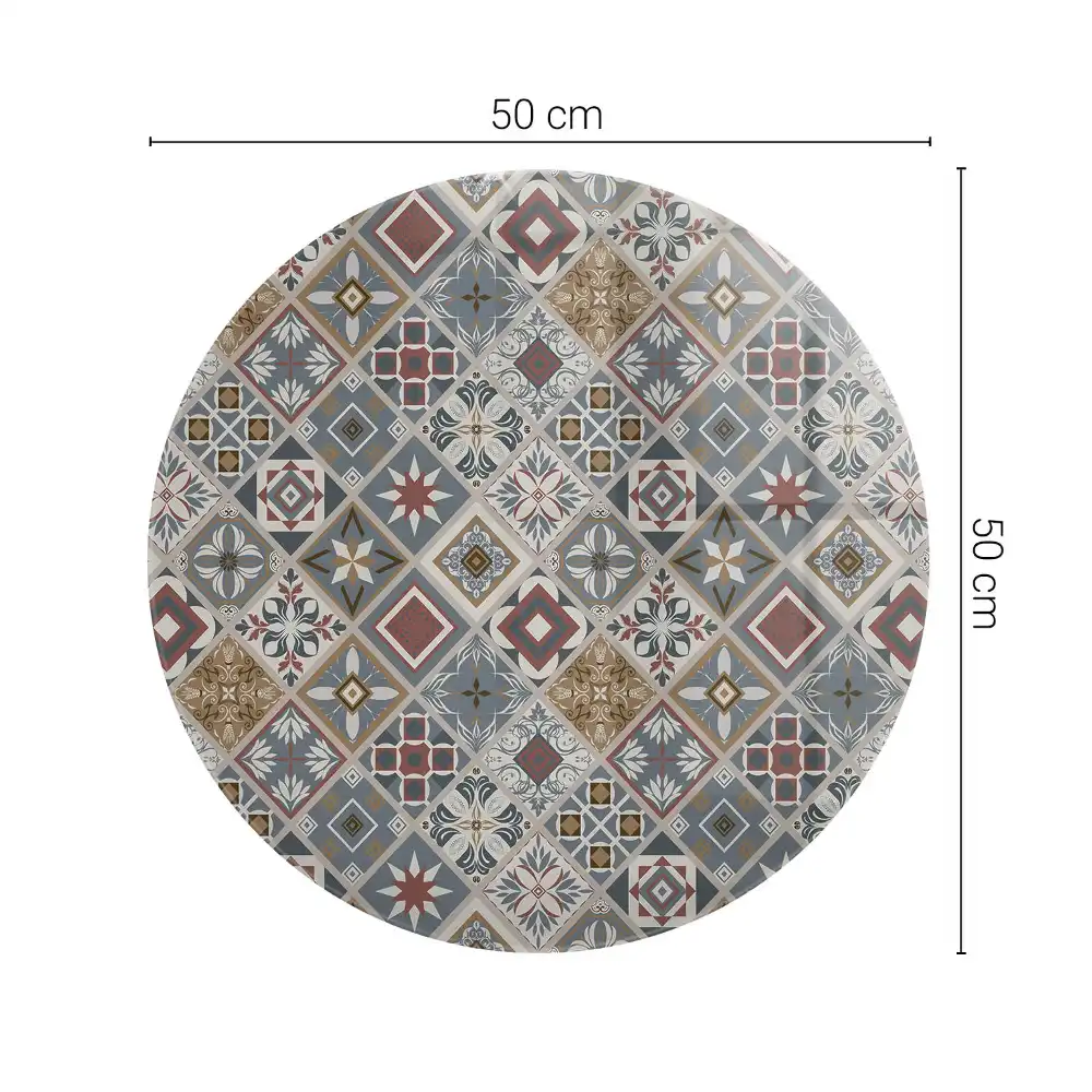 Blat do stołu okrągły ornamenty w stylu mozaiki
