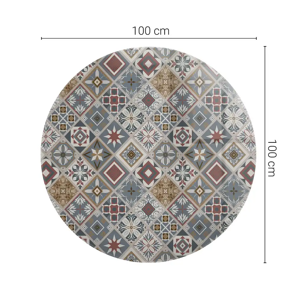 Blat do stołu okrągły ornamenty w stylu mozaiki