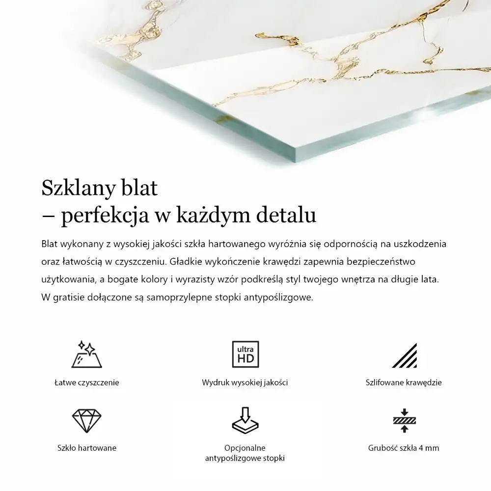 Prostokątny blat o wyglądzie naturalnego drewna