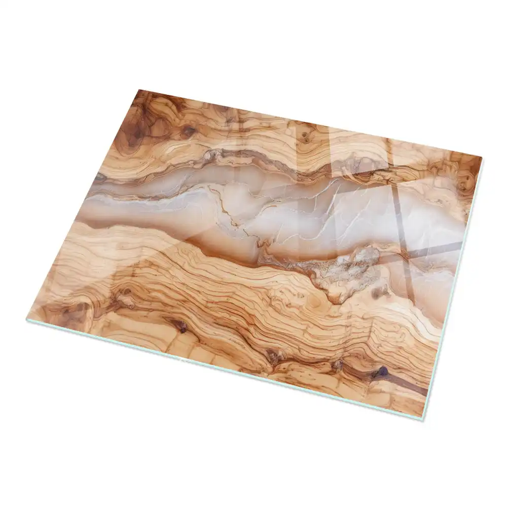 Prostokątny blat drewno w harmonii z żywicą