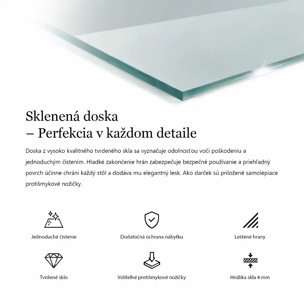 Blat szklany prostokątny transparentny