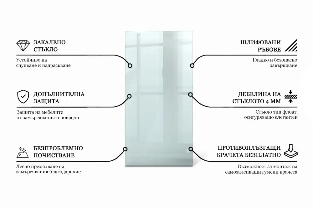 Blat szklany prostokątny transparentny