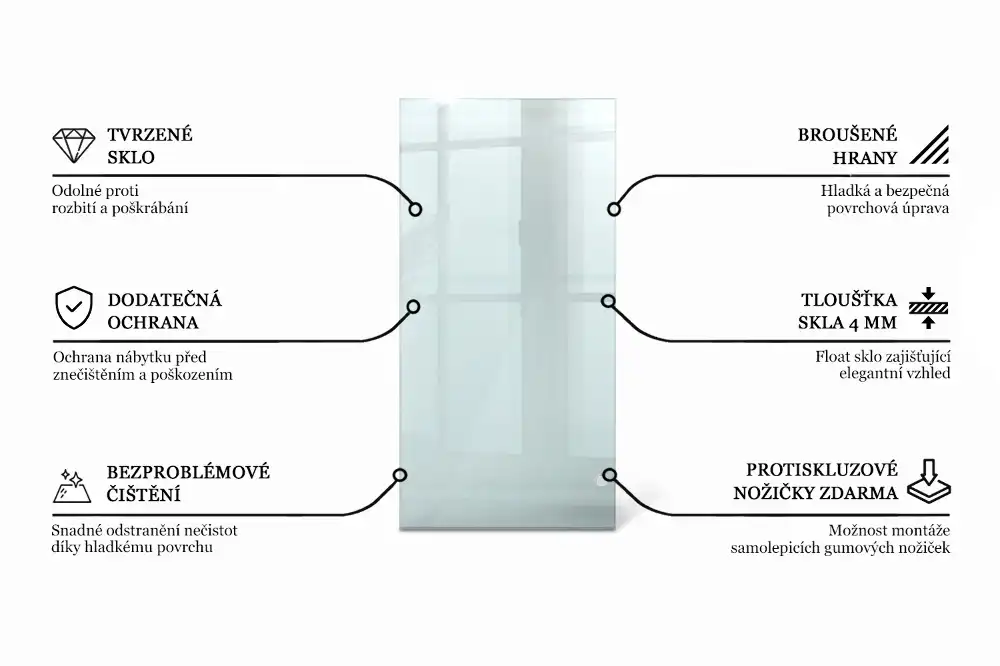 Blat szklany prostokątny transparentny
