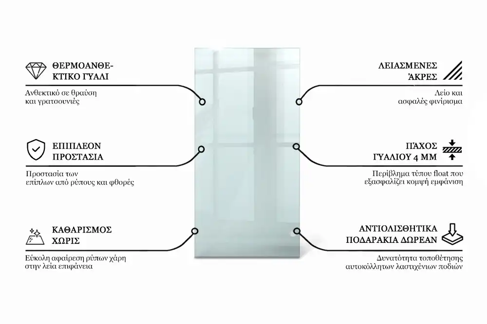 Blat szklany prostokątny transparentny