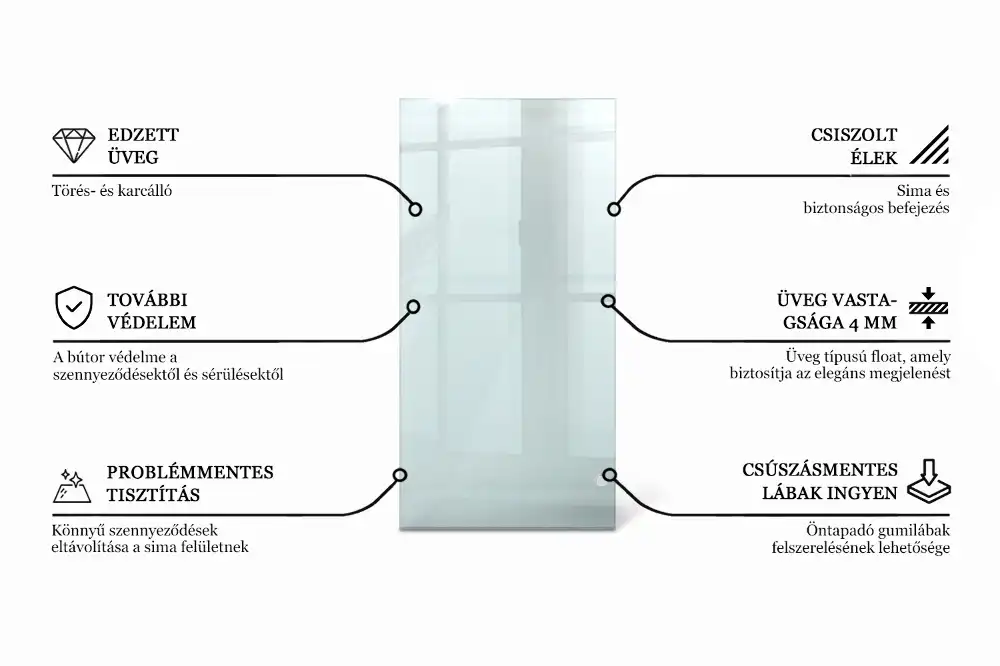 Blat szklany prostokątny transparentny