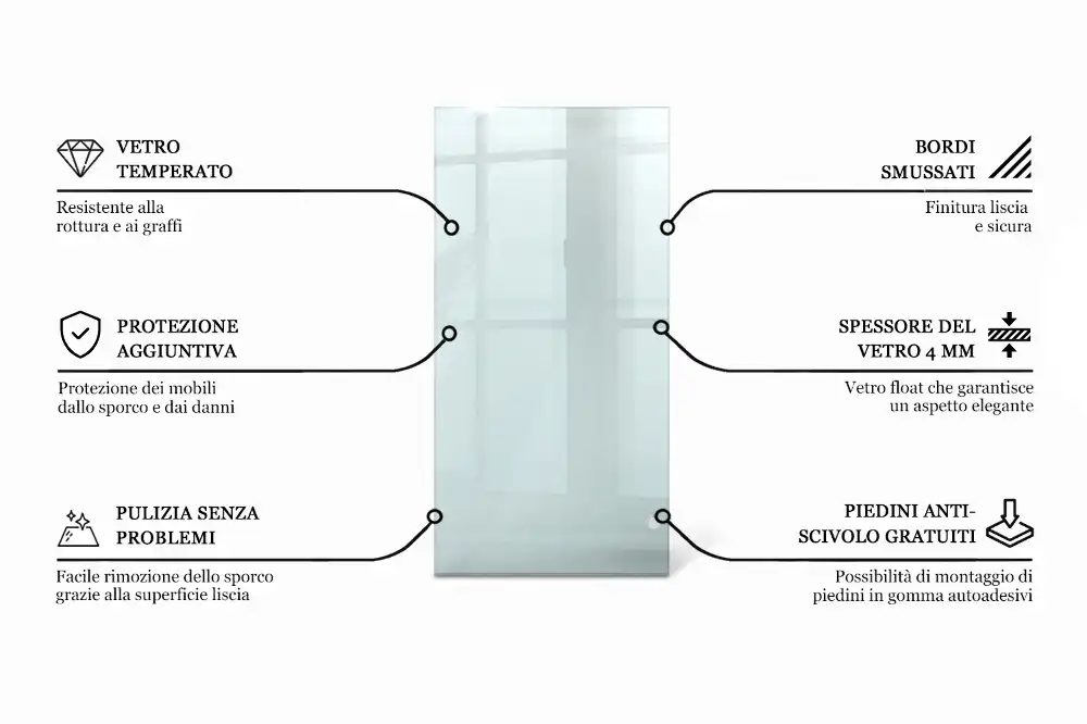 Blat szklany prostokątny transparentny