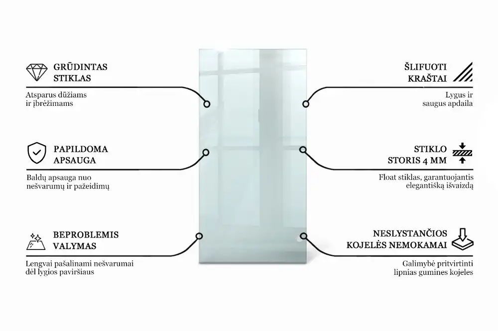 Blat szklany prostokątny transparentny