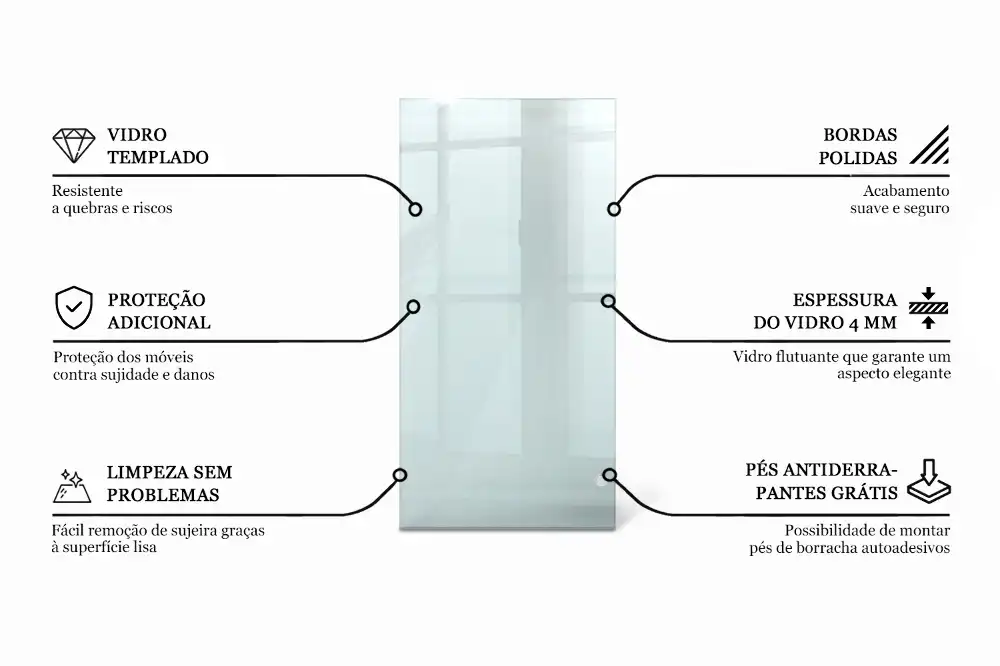 Blat szklany prostokątny transparentny