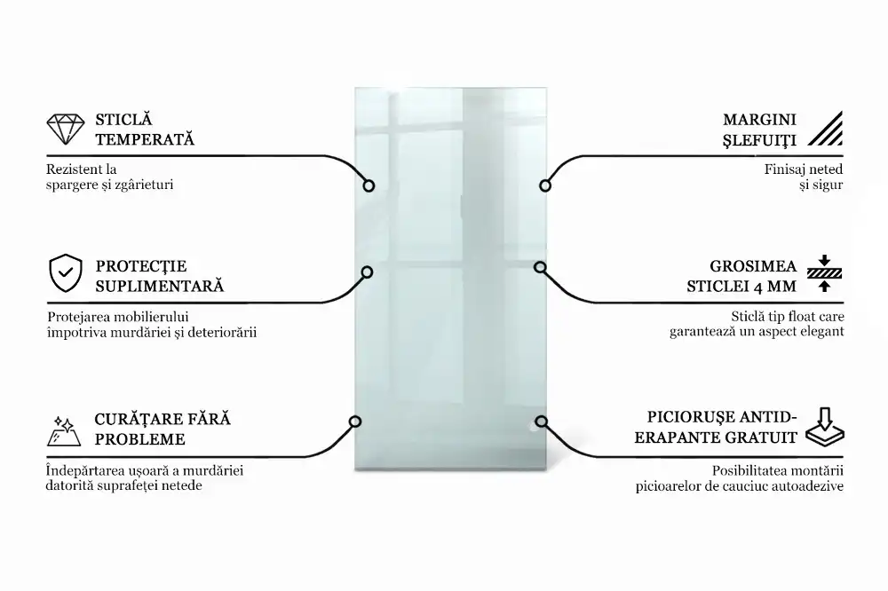 Blat szklany prostokątny transparentny