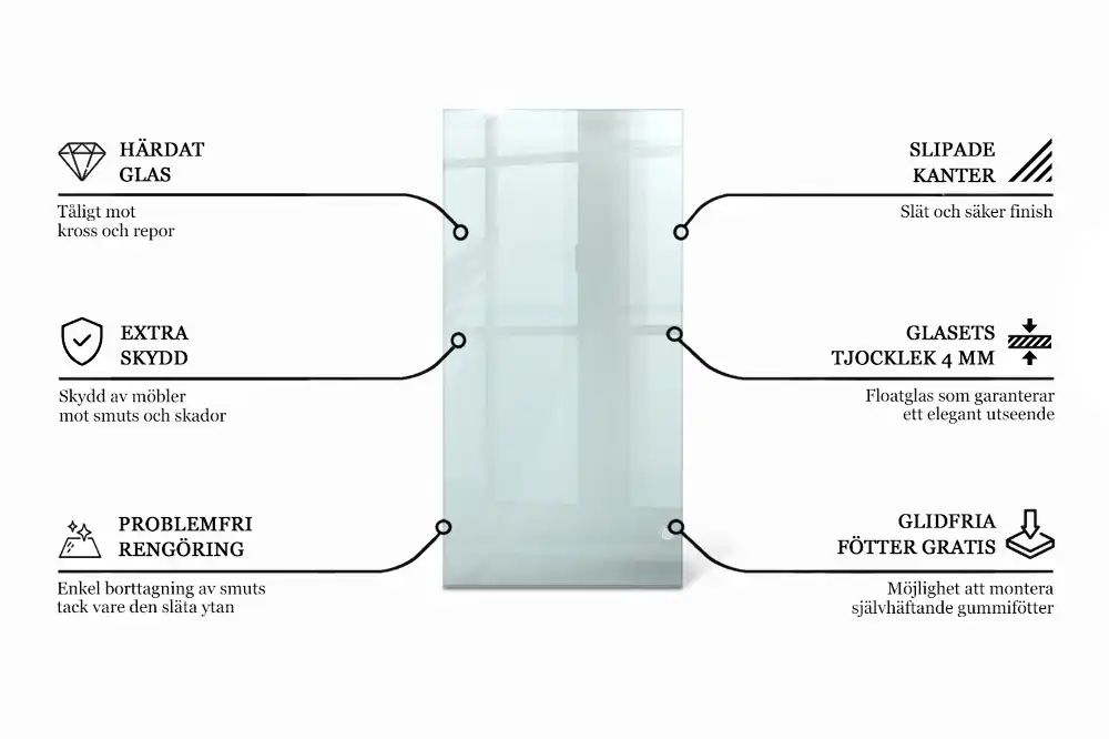 Blat szklany prostokątny transparentny