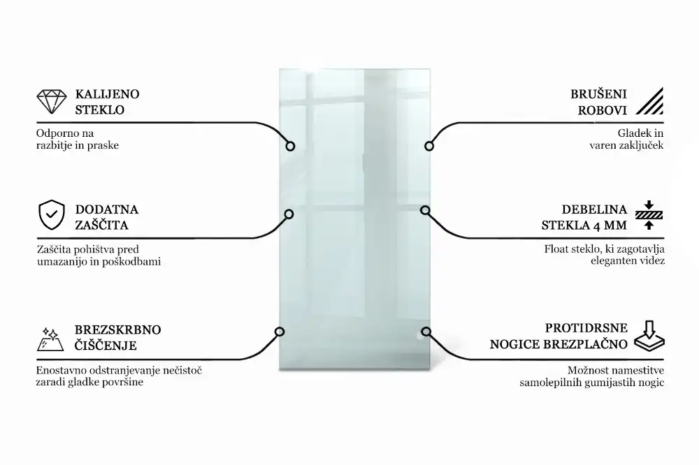 Blat szklany prostokątny transparentny