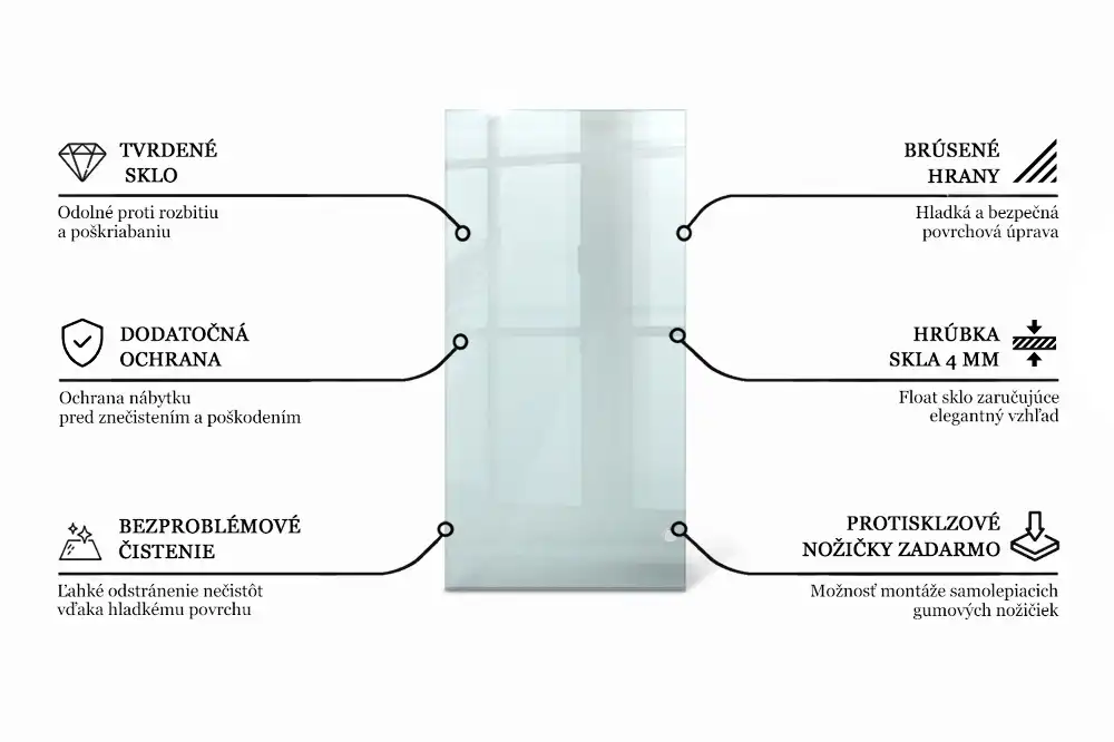 Blat szklany prostokątny transparentny