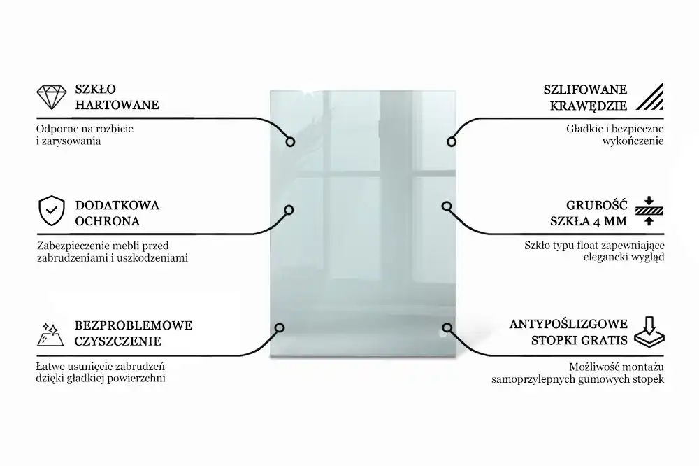 Blat szklany prostokątny transparentny