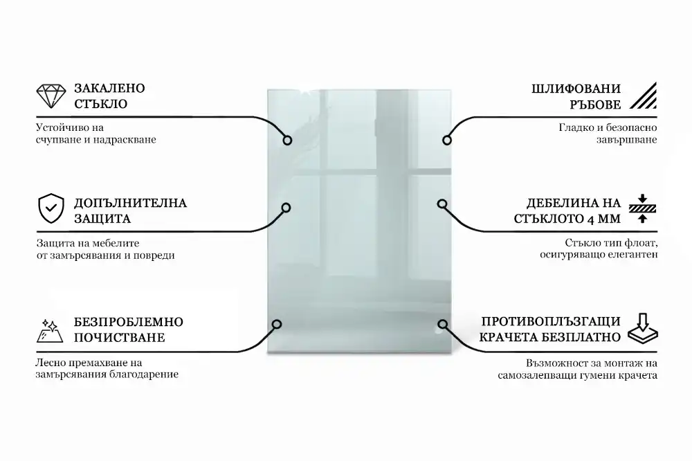 Blat szklany prostokątny transparentny