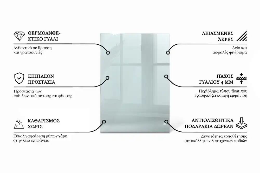 Blat szklany prostokątny transparentny