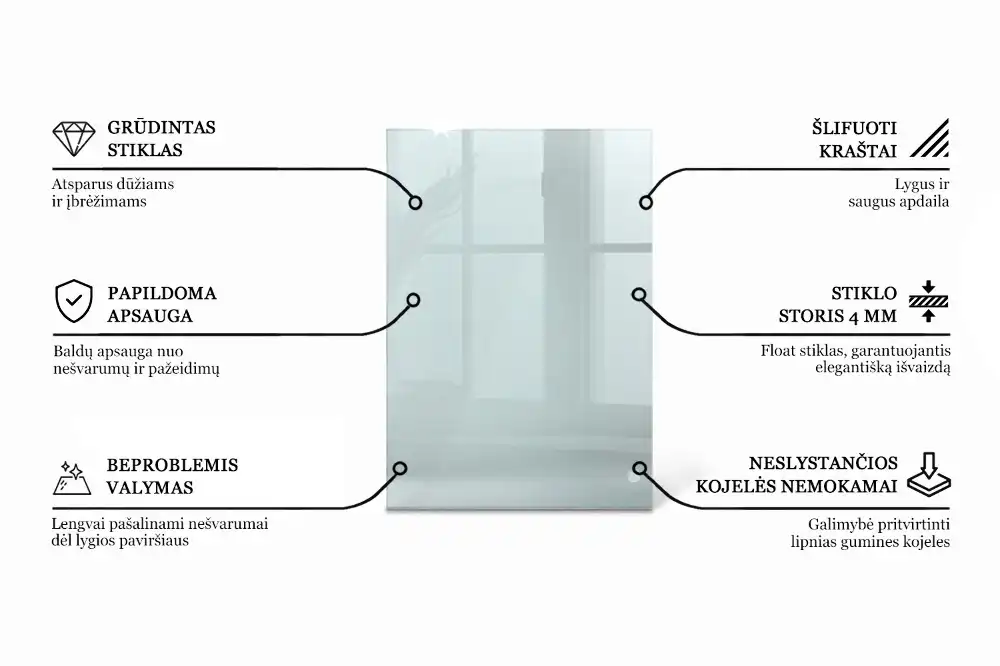 Blat szklany prostokątny transparentny