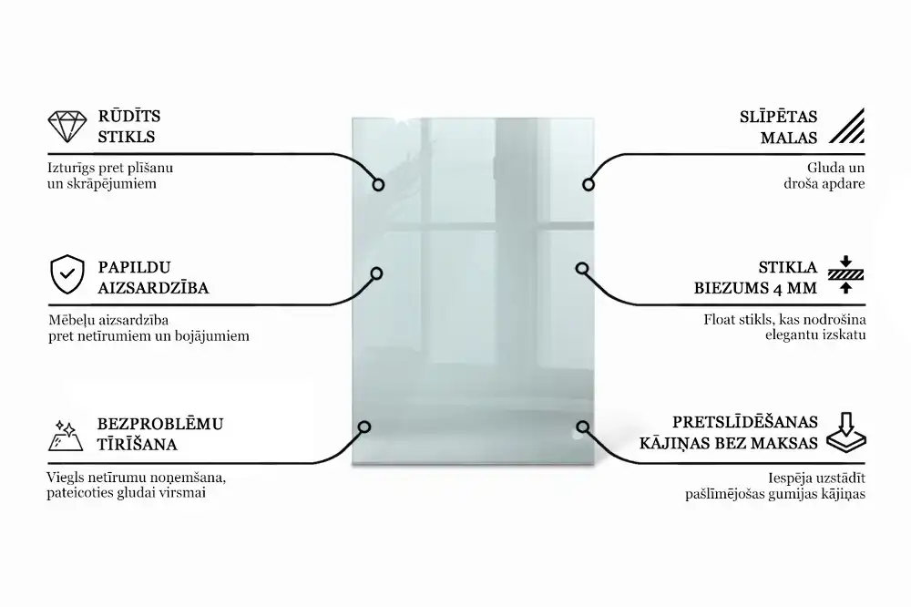 Blat szklany prostokątny transparentny