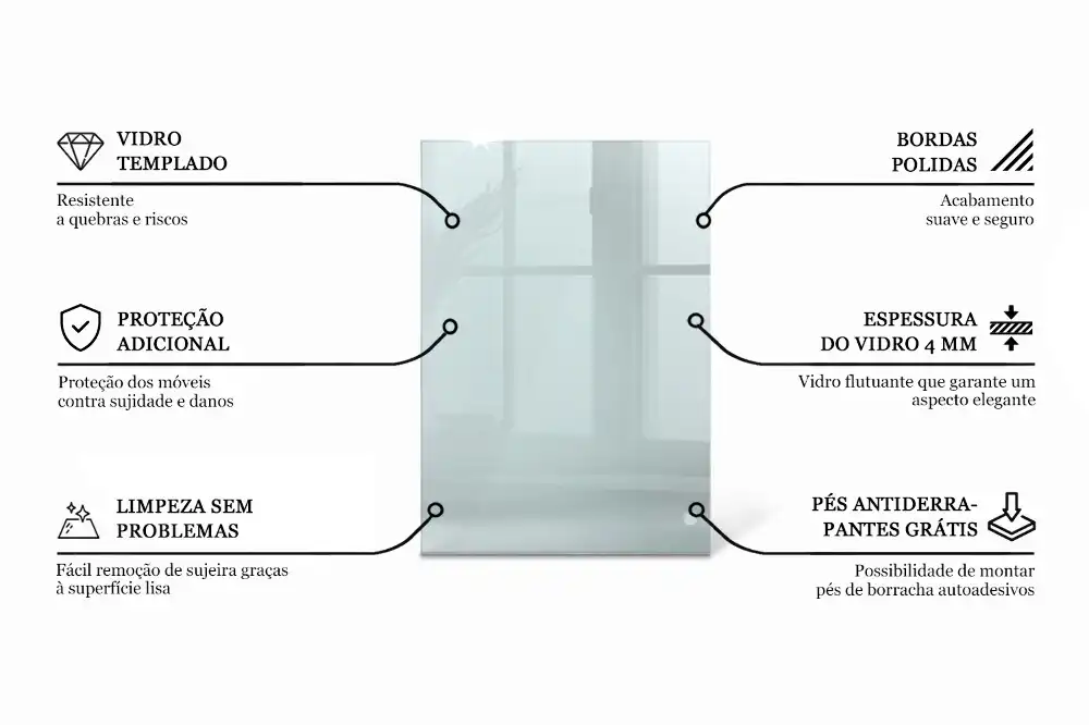 Blat szklany prostokątny transparentny