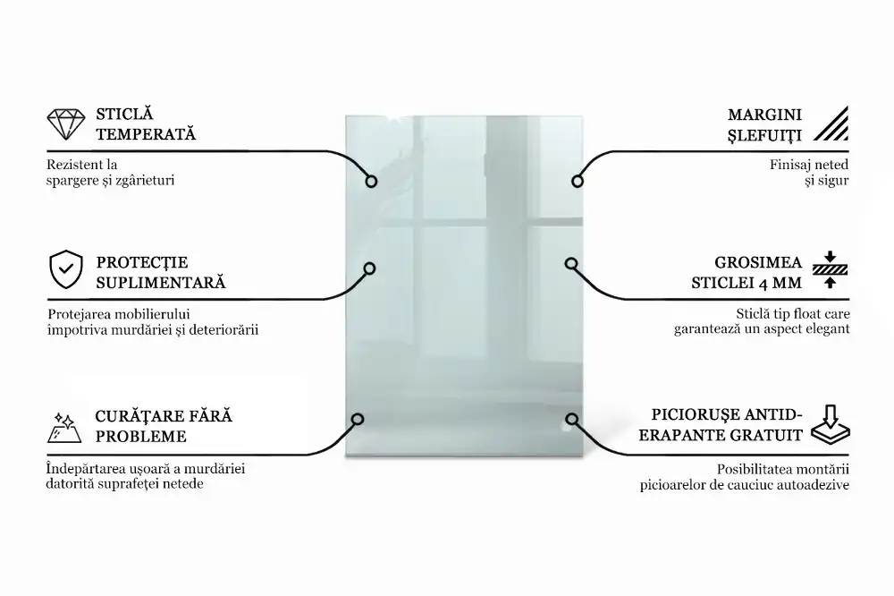 Blat szklany prostokątny transparentny