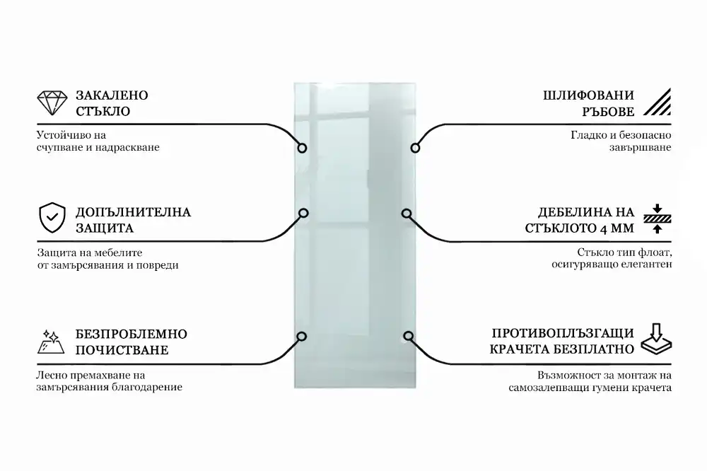 Blat szklany prostokątny transparentny