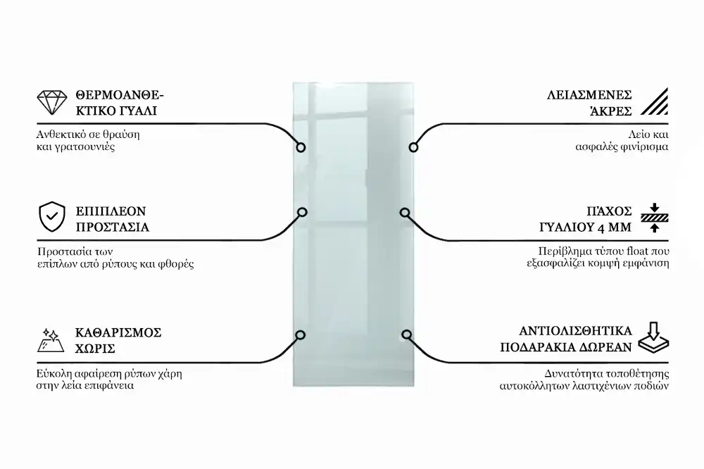 Blat szklany prostokątny transparentny