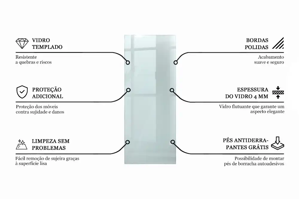 Blat szklany prostokątny transparentny