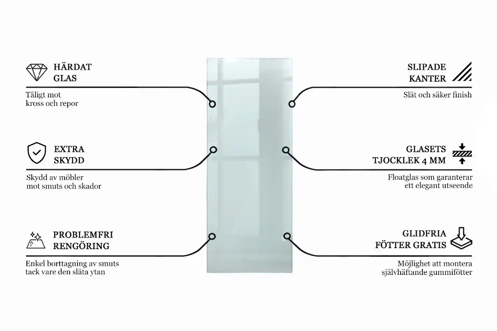 Blat szklany prostokątny transparentny