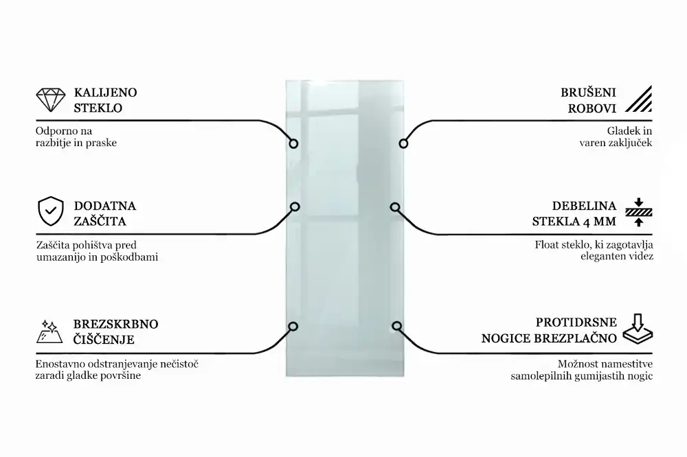 Blat szklany prostokątny transparentny