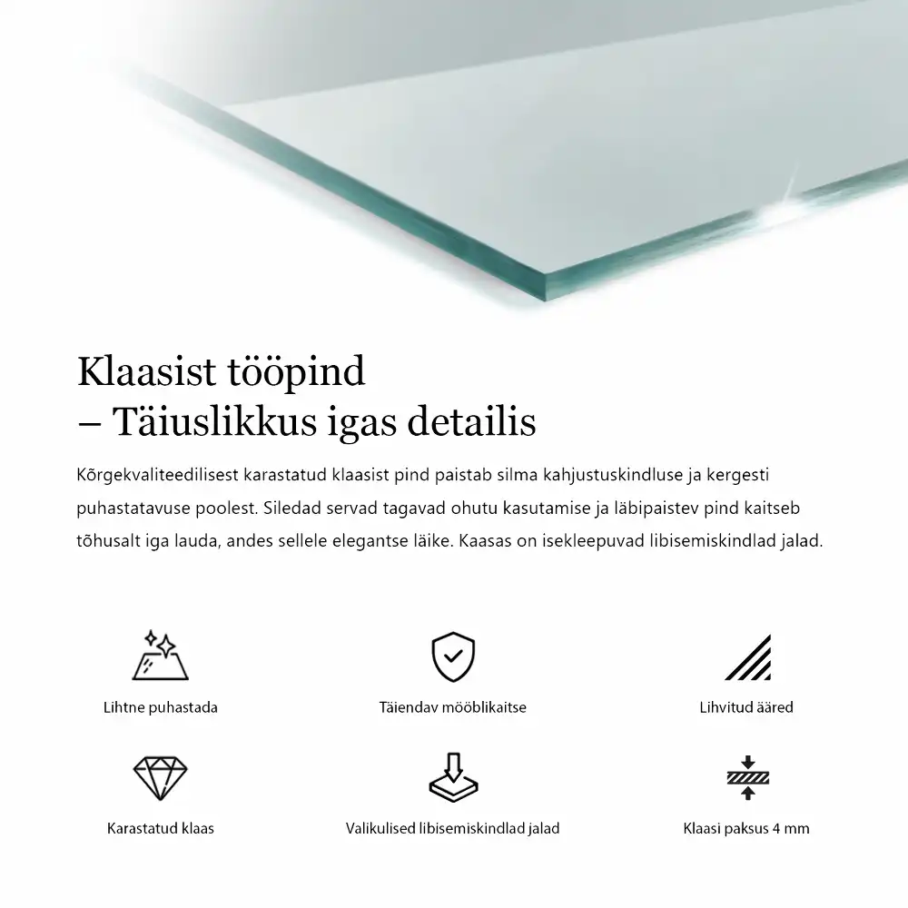 Blat szklany prostokątny transparentny