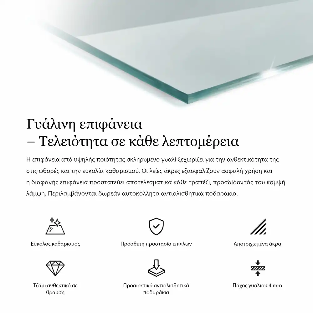 Blat szklany prostokątny transparentny