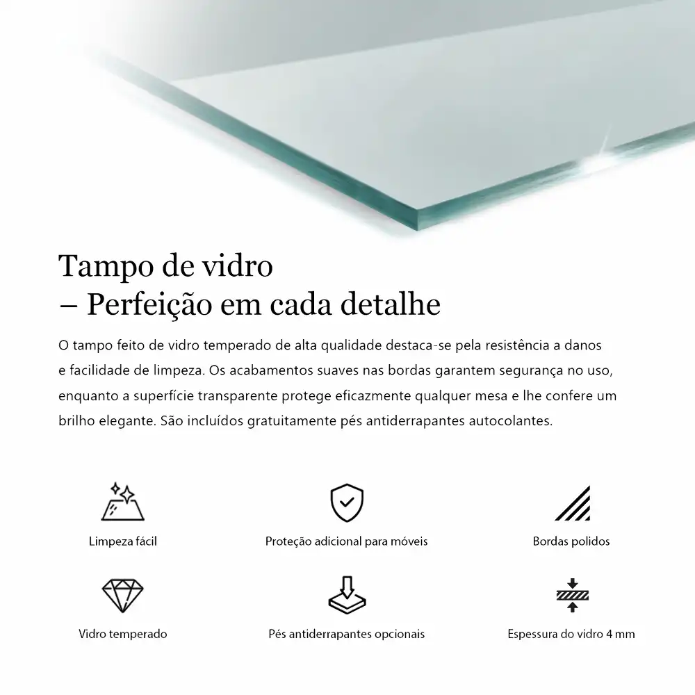 Blat szklany prostokątny transparentny
