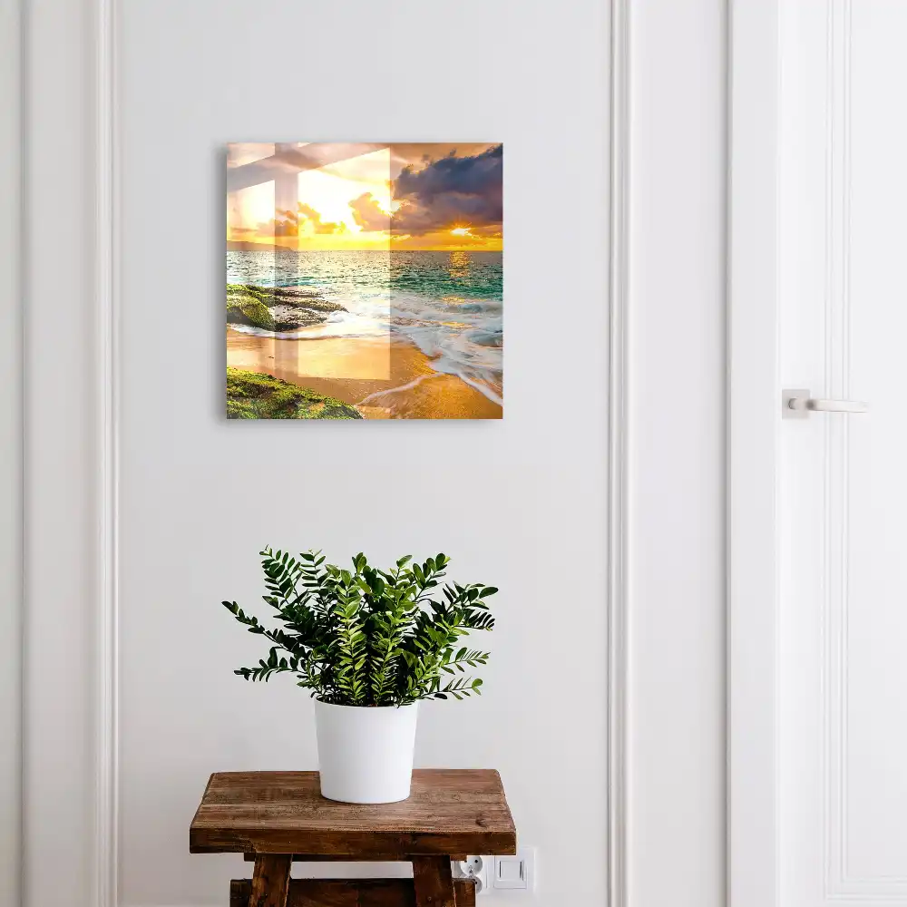 Skrzyneczka na klucze zachód słońca nad morzem pełen ciepłych kolorów