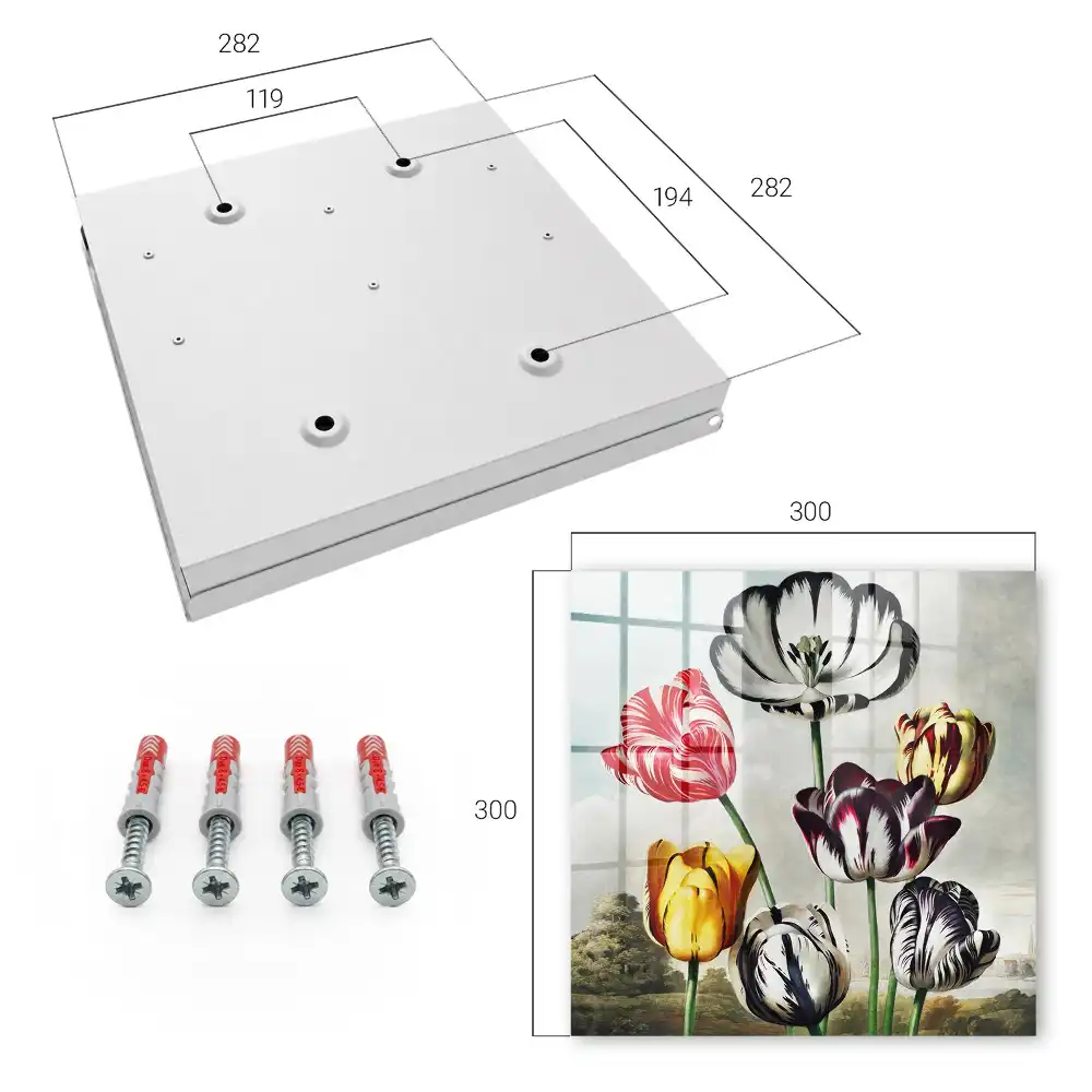 Skrzyneczka na klucze kolorowe tulipany w stylu retro pełne energii