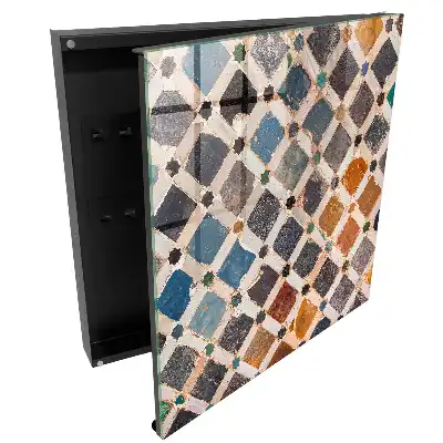 Skrzyneczka na klucze z motywem kolorowych kafli
