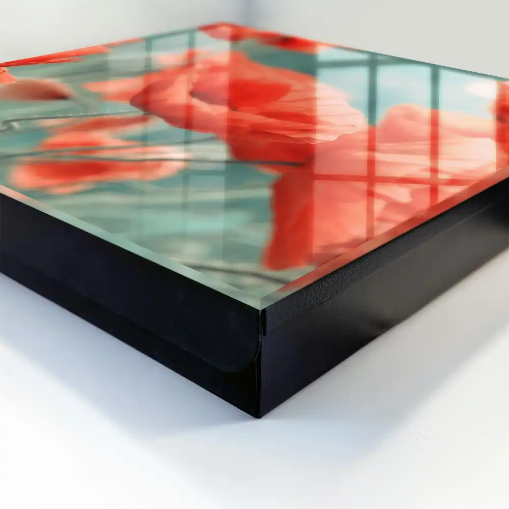 Szafka na klucze czerwone maki na zielonym tle