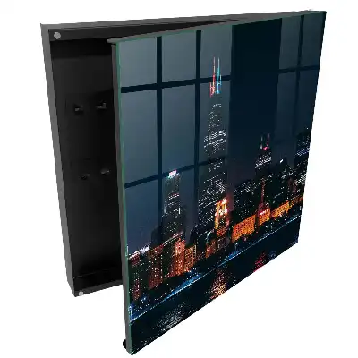 Szafeczka na klucze nocna panorama miasta pełna świateł