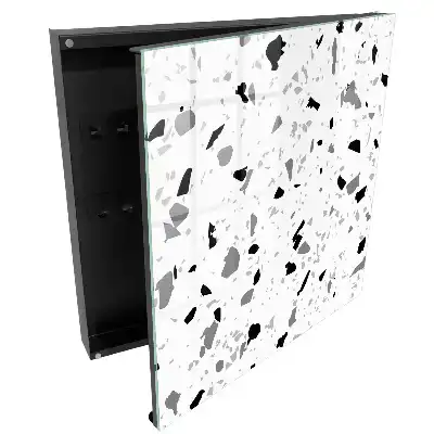 Szafka na klucze nowoczesne terrazzo w stylu monochromatycznym